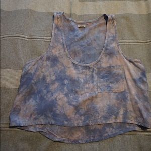 Ecote hippie tie dye high-low crop top